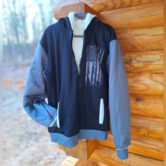 Custom made Faux Fur Flag Coat - Picture 2 of 16